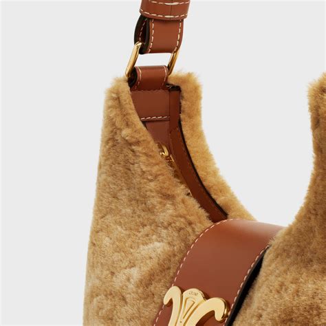 celine triomphe shearling|TEEN TRIOMPHE BAG IN SHEARLING AND CALFSKIN.